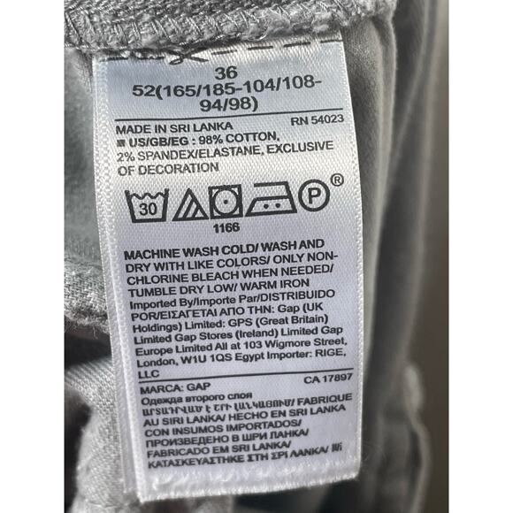 GAP Mens Shorts Size 36 Casual Chino Gray Pilot Grey 10" Inseam Stretch - Picture 4 of 4